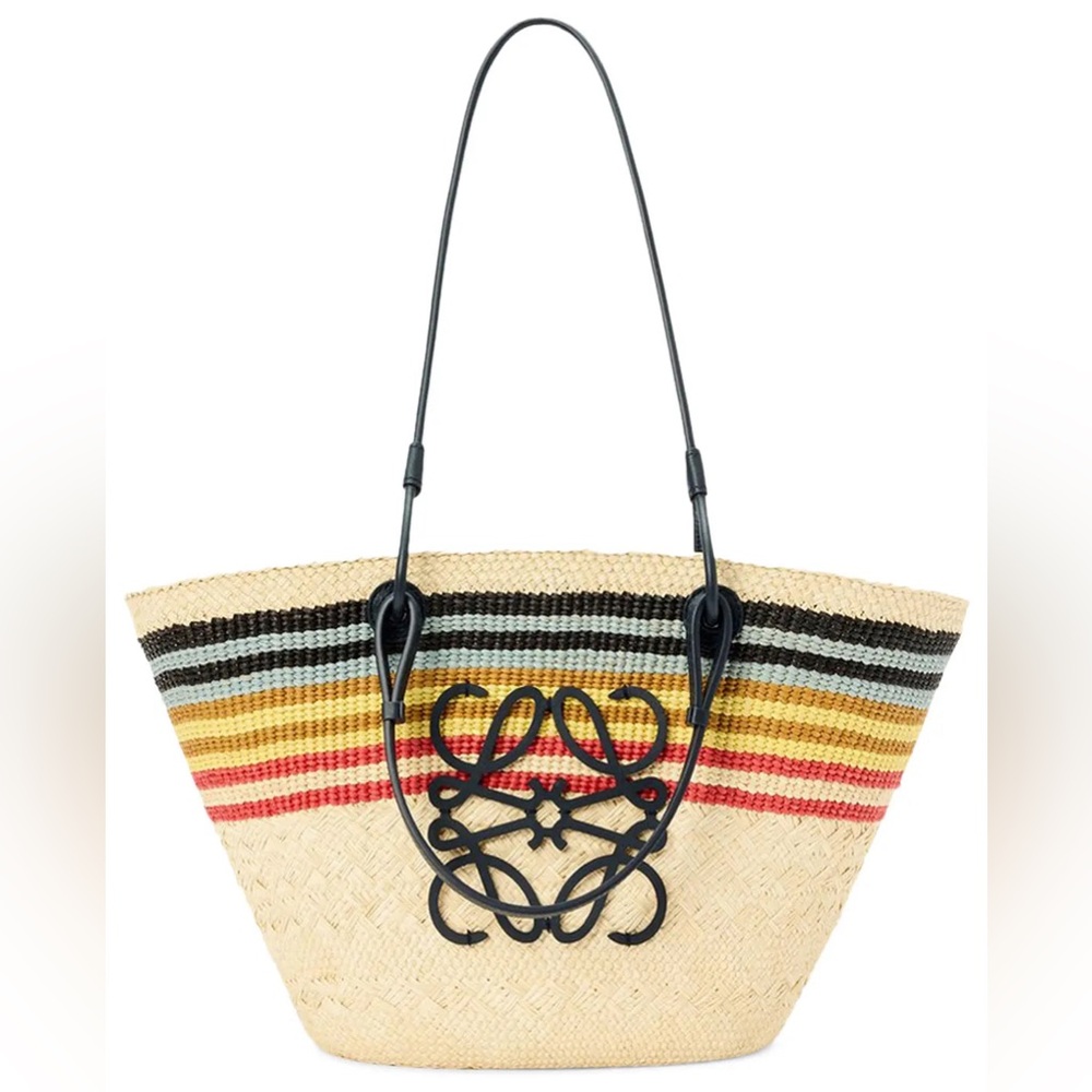 NWT Loewe Anagram Medium Multicolor Raffia Tote